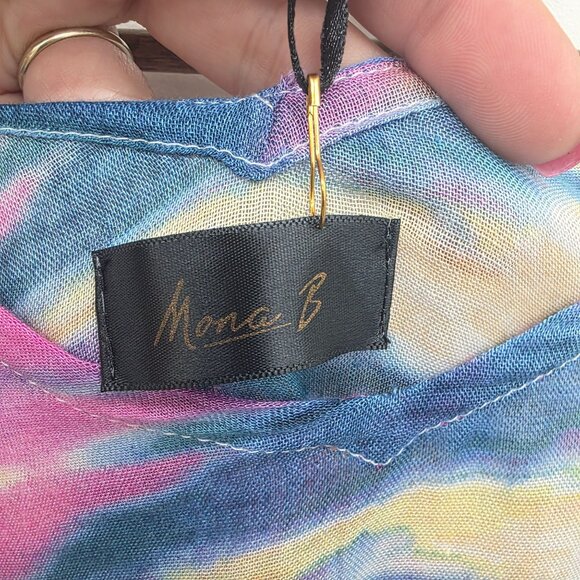 Mona B Womens Watercolor Swimsuit Coverup One Size Sheer Beach Vacation NWT - Picture 9 of 13